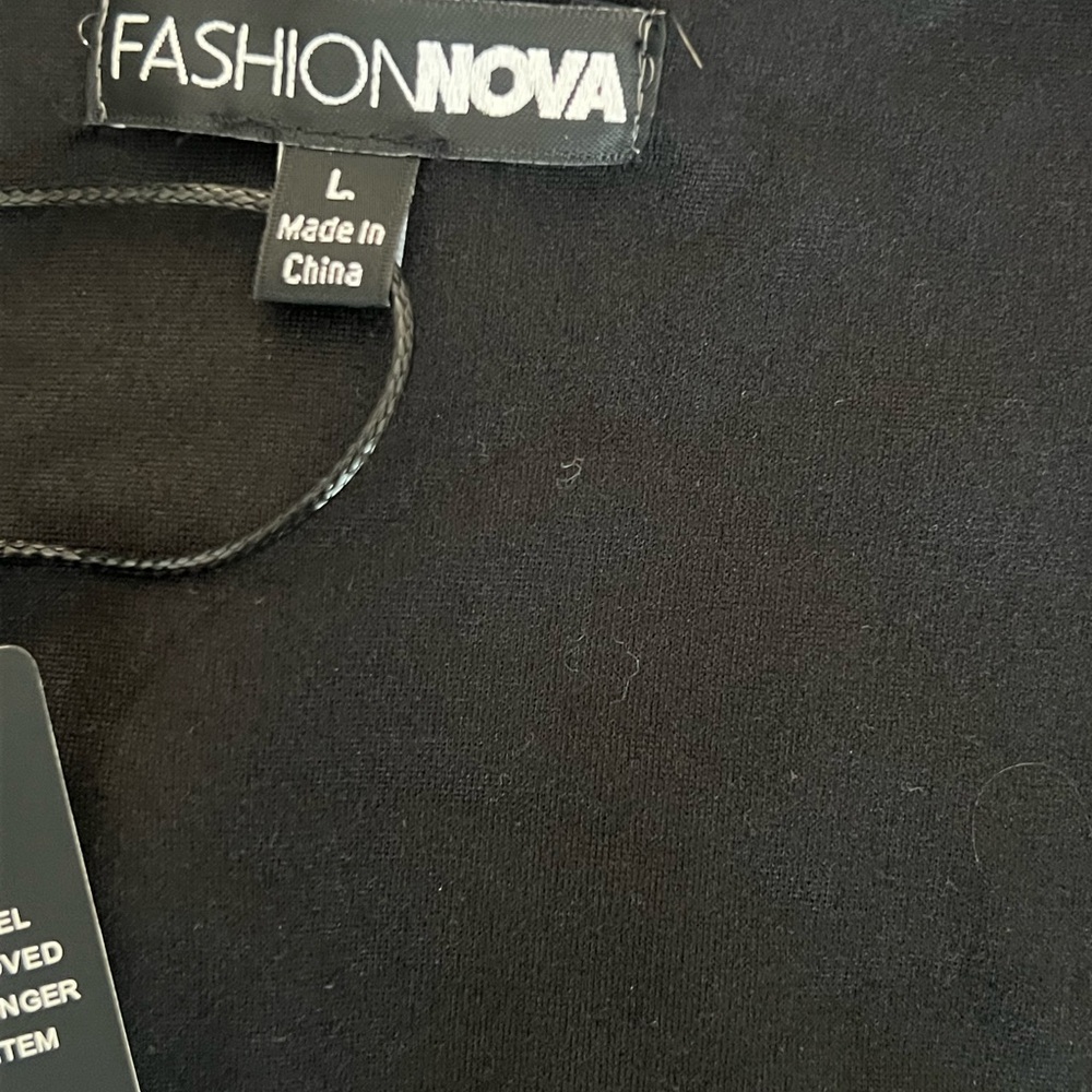Fashion Nova Hadley Black Double Lined Long Sleeve Midi Dress Size Large - Picture 8 of 9
